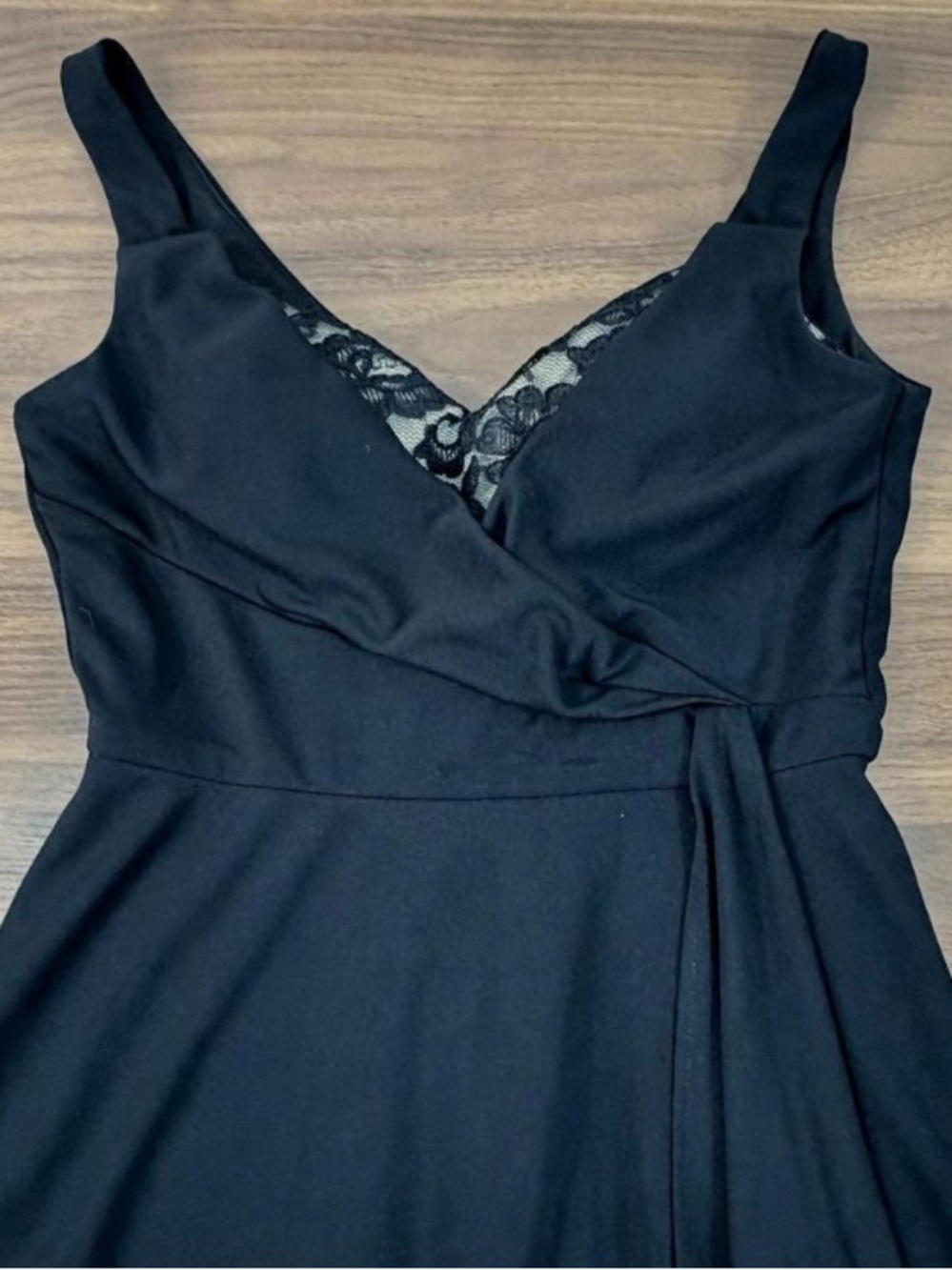 White House Black Market Black Dress With Lace Inset - Picture 2 of 5